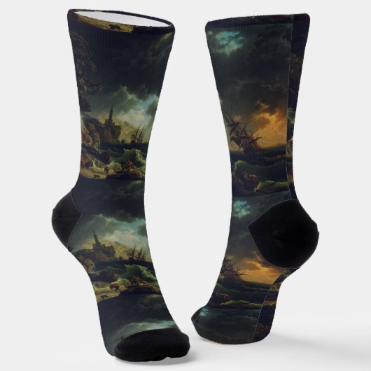 Chaussette A Shipwreck in Stormy Seas by Claude-Joseph Vernet (Angulaire)