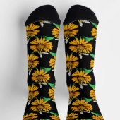 Chaussette Abeille sur Tournesol Fleur Motif Design Noir (Haut)