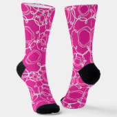 Chaussette Abstract Floral Matrix (Hot Pink) Fine Art (Angulaire)