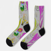 Chaussette Abstract Floral with Spirals 2 (Gauche)