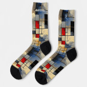 Chaussette Abstract Sky Socks with Geometric Artistic Design (Gauche)
