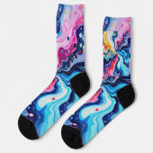 Chaussette Abstraction de tourbillon coloré vibrant (Gauche)