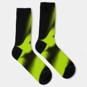 Chaussette Abstrait 3 en noir et vert citron (Droite)