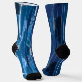 Chaussette Abstrait bleu et blanc (Angulaire)