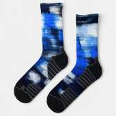 Chaussette Abstrait bleu et blanc (Gauche)