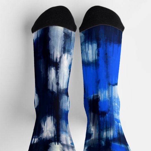 Chaussette Abstrait bleu et blanc (Haut)