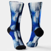 Chaussette Abstrait bleu et blanc (Angulaire)