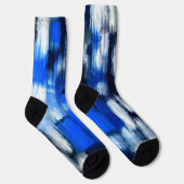 Chaussette Abstrait bleu et blanc (Droite)