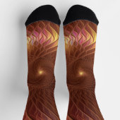 Chaussette Abstrait brillant Plante Brown frappant art fracta (Haut)