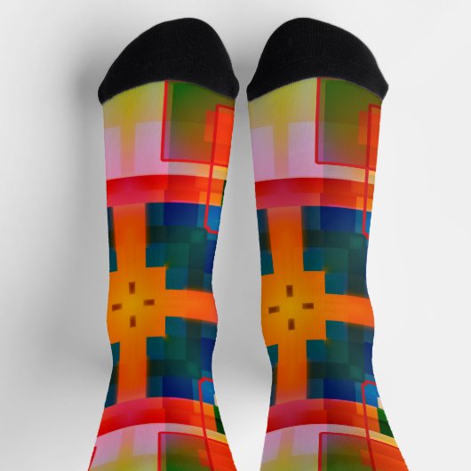 Chaussette Abstrait coloré Art moderne Motif créatif (Haut)