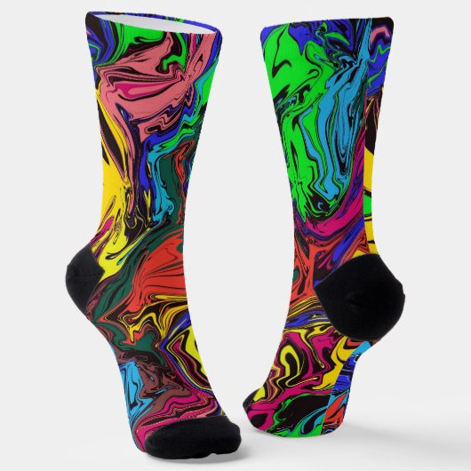 Chaussette Abstrait Coloré Twirly / Poussé / (Angulaire)