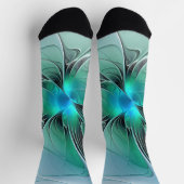 Chaussette Abstrait De Bleu, Art Fractal Moderne (Haut)