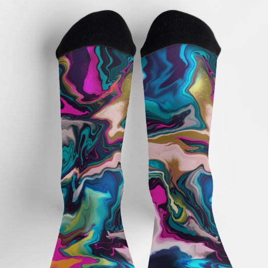 Chaussette Abstrait de couleur marbrée (Haut)