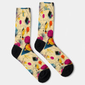 Chaussette Abstrait en rose, Turquoise et jaune (Droite)