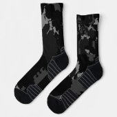 Chaussette abstrait gris et noir (Gauche)