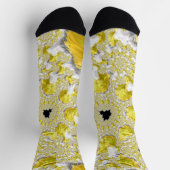 Chaussette Abstrait jaune doré symétrique fractal (Haut)