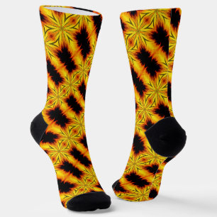 Chaussette Abstrait Jaune Et Brown Art Abstrait