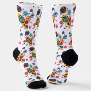 Chaussette Abstrait - Lignes, Carrés, Chaussettes Cercles