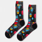 Chaussette Abstrait moderne avec Motifs géométriques dynamiqu (Gauche)