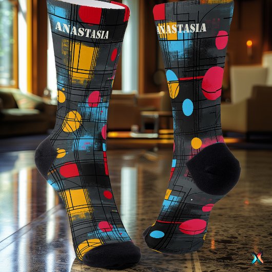 Chaussette Abstrait moderne avec Motifs géométriques dynamiqu