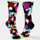 Chaussette Abstrait noir coloré irrégulier (Angulaire)