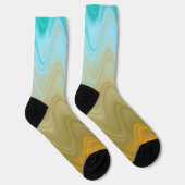 Chaussette Abstrait Ondulé Bleu Vert Orange (Droite)