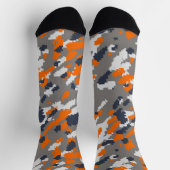 Chaussette Abstrait orange, gris bleu et blanc (Haut)