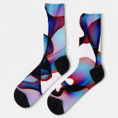 Chaussette Abstrait rouge blanc et bleu 2 (Gauche)