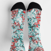 Chaussette Abstrait rouge et turquoise (Haut)