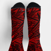 Chaussette Abstrait Tribal Noir Et Rouge (Haut)
