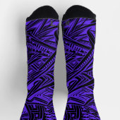 Chaussette Abstrait Tribal Noir Et Violet (Haut)