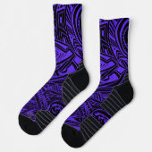 Chaussette Abstrait Tribal Noir Et Violet (Gauche)