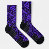 Chaussette Abstrait Tribal Noir Et Violet (Droite)