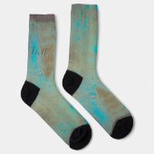 Chaussette Abstrait turquoise et brune (Droite)