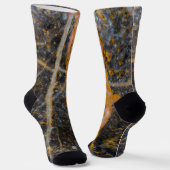 Chaussette Abstraite ligne blanche or texture rocheuse (Angulaire)