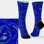 Chaussette Abstraite lumière et brindilles bleues foncées<br><div class="desc">Design Abstrait de perles de lumière et de bleu foncé - Les images sont mises en miroir pour la symétrie lors de leur port - - Voir ma boutique pour plus de grands designs</div>