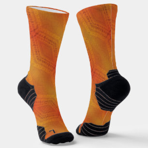 Chaussette Acceptation   Motif de Shibori rouge orange jaune