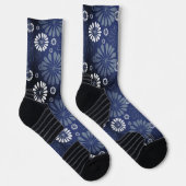 Chaussette Acier bleu Moderne Floral Impression (Droite)