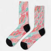 Chaussette Acrylique Menthe Corail (Gauche)