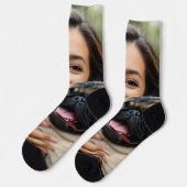 Chaussette Add Pug Photo Personalize Customize (Gauche)