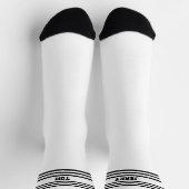 Chaussette Add TWO Names Black Stripes on White Socks (Haut)