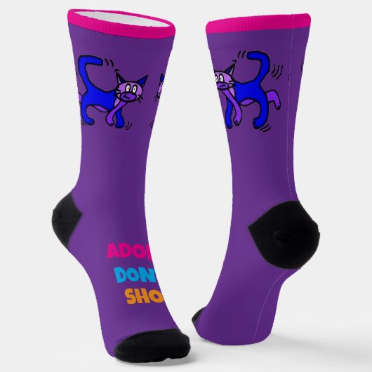 Chaussette Adopt Don’t Shop - Cats Crew Socks (Angulaire)