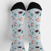 Chaussette Adorable Bois Noël Animal Visages Motif (Haut)