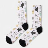 Chaussette Adorable Chats Kawaii Chaussettes Motifs (Gauche)