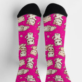 Chaussette Adorable Kawaii Chat Chaussettes Rose - Cadeau Amo (Haut)