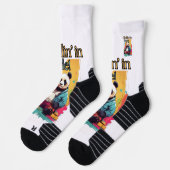 Chaussette Adorable Panda assis | Impression d'art dynamique (Gauche)