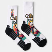Chaussette Adorable Panda assis | Impression d'art dynamique (Droite)