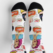 Chaussette Adorable pop art surpris femmes OMG White (Haut)