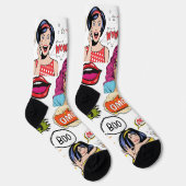 Chaussette Adorable pop art surpris femmes OMG White (Droite)