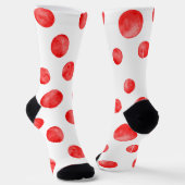 Chaussette Adorables pois à l'aquarelle l Rouge et blanc (Angulaire)